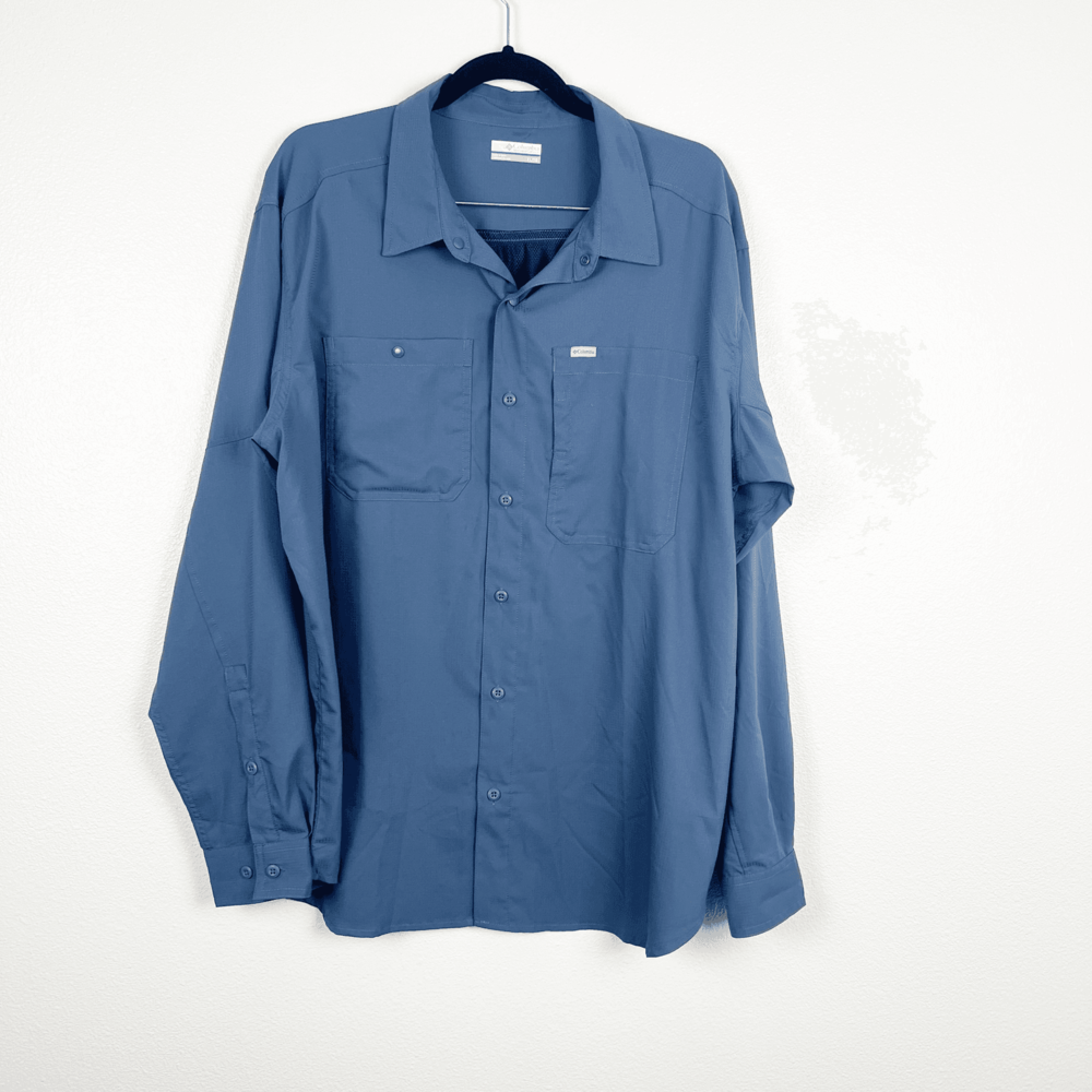 Columbia Men's Long Sleeve Outdoor Shirt‎ Blue Sz XL